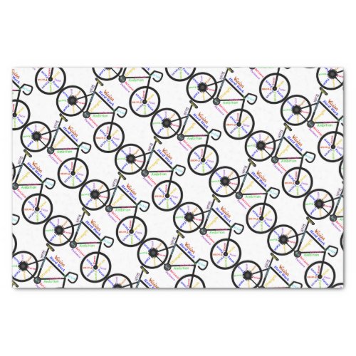 Bicycle Motivational Words for Sport Bike Fans Tissue Paper