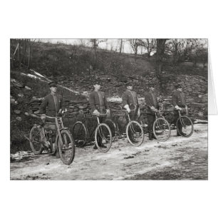 Bicycle & Motorcycle Police, 1915. Vintage Photo Cards
