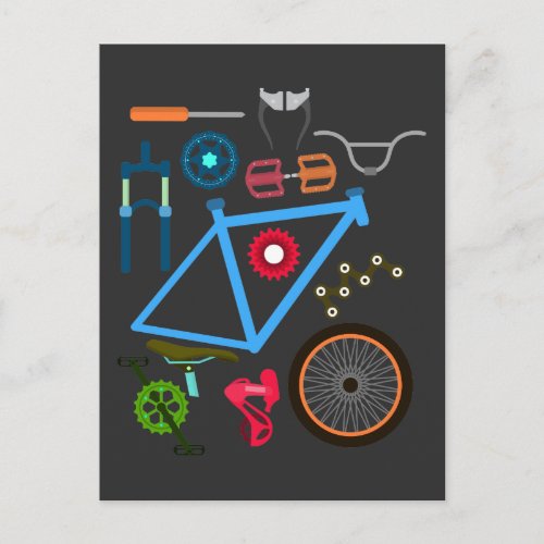 Bicycle Mountain Bike uphill Shift MTB Rider Postcard