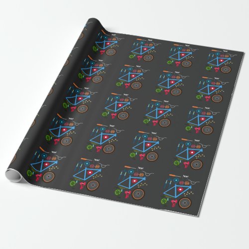 Bicycle Mountain Bike uphill Shift MTB Rider Wrapping Paper