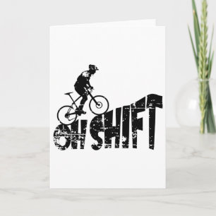 Bicycle Mtb Biking Cycling Biker On Mountain Bike  Card