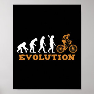 Bicycle Mtb Quotes Mountainbike Cyclist Evolution Poster