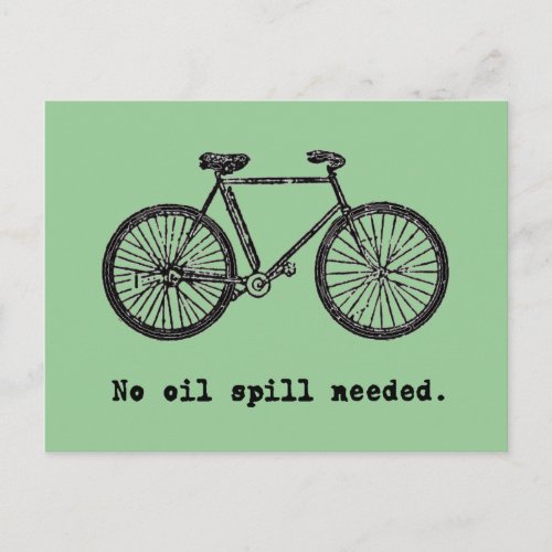 Bicycle  No Oil Spill Needed Tshirts and Mugs Postcard