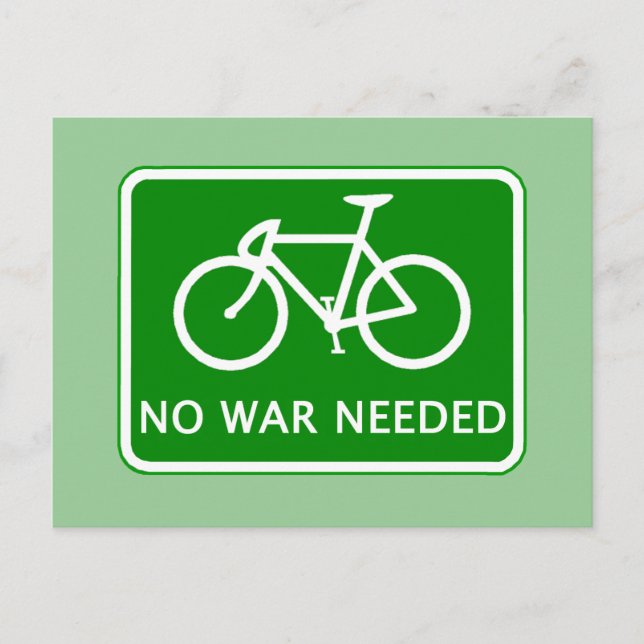Bicycle No War Needed Products Postcard (Front)