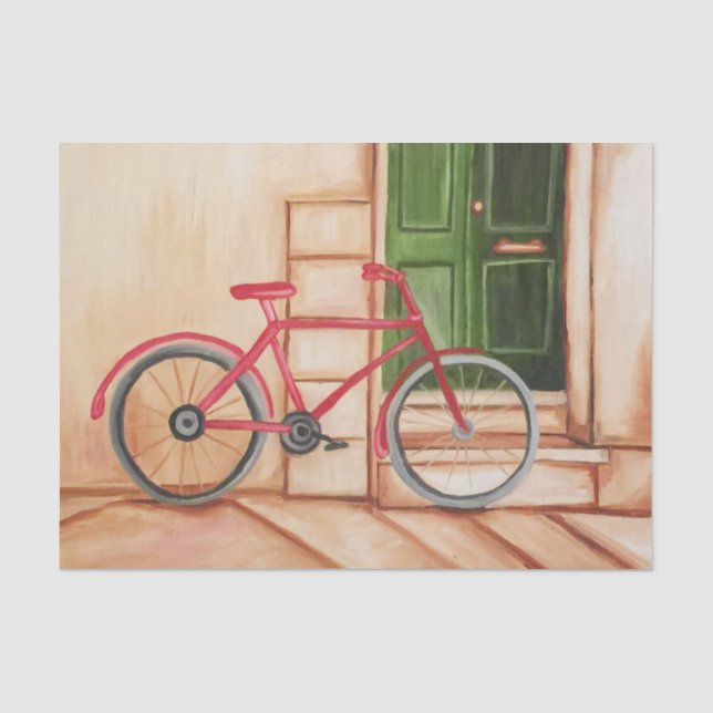 Bicycle  Oil Painting 10lb Tissue Paper, White Tissue Paper (Front)