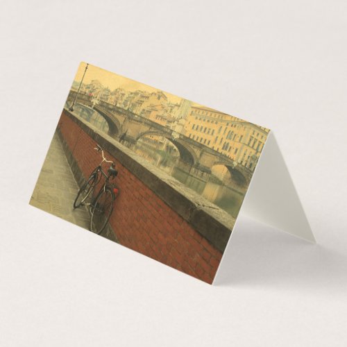 bicycle on background Old bridge in Florence Business Card