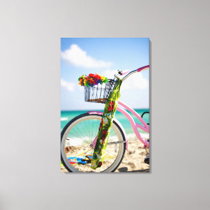 Bicycle On The Beach   Miami, Florida Canvas Print