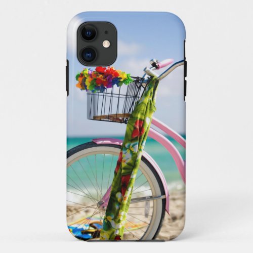 Bicycle On The Beach  Miami Florida iPhone 11 Case