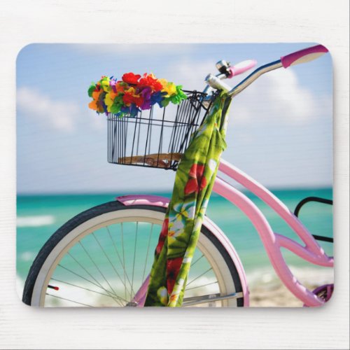 Bicycle On The Beach  Miami Florida Mouse Pad