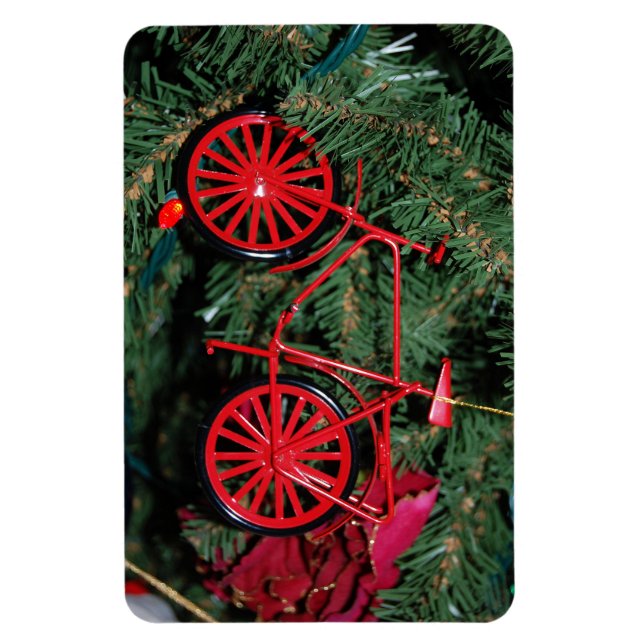 Bicycle Ornament on a Christmas Tree Magnet (Vertical)