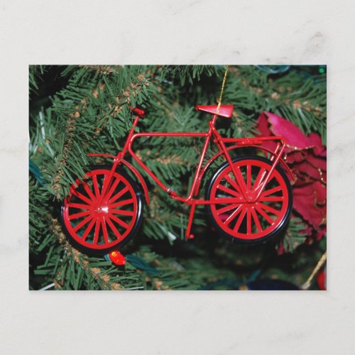 Bicycle Ornament on a Christmas Tree Postcard