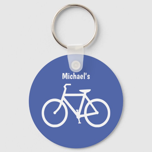 Bicycle Outline Personalized Bike Lock Keychain (Front)