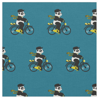 Bicycle panda petrol fabric