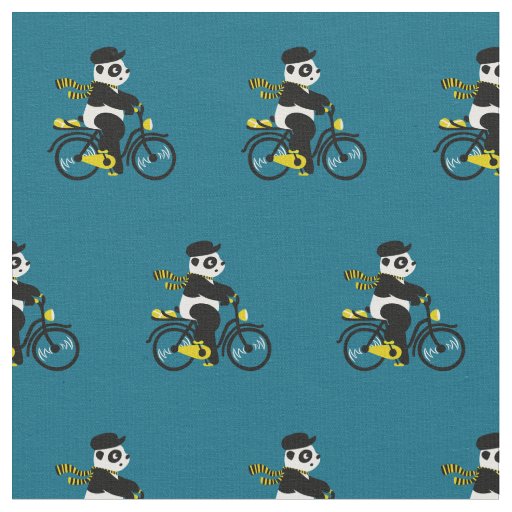 Bicycle panda petrol fabric