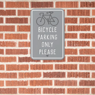 Bicycle Parking Only Please School Business Public Metal Sign