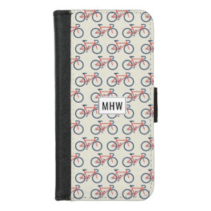 Bicycle Pattern custom monogram phone wallets