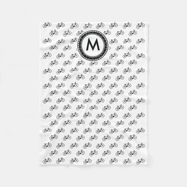 Bicycle Pattern Fleece Blanket (Front)