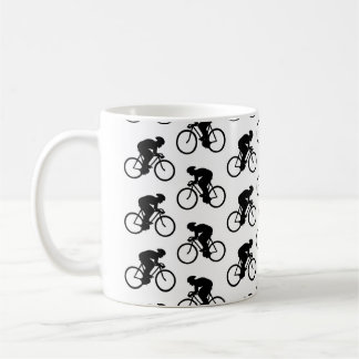 Bicycle Pattern in Black and White. Coffee Mug
