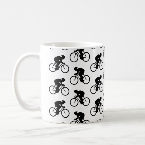 Bicycle Pattern in Black and White Coffee Mug