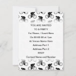 Bicycle Pattern In Black And White. Invitation at Zazzle