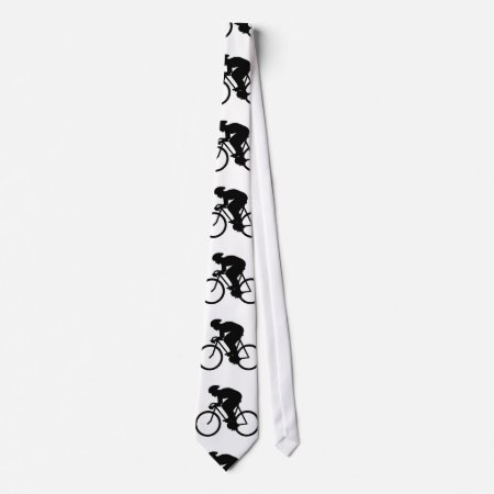 Bicycle Pattern In Black And White. Tie