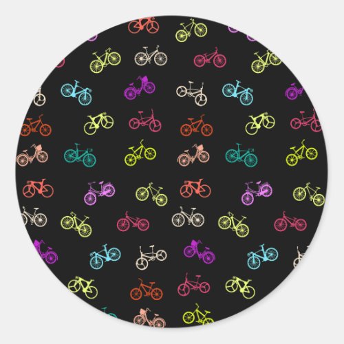 Bicycle pattern invitation classic round sticker