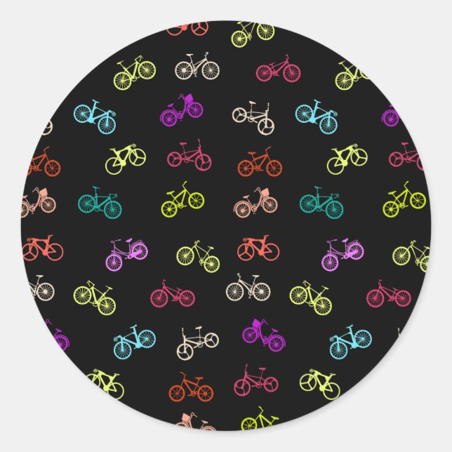 Bicycle pattern invitation classic round sticker (Front)