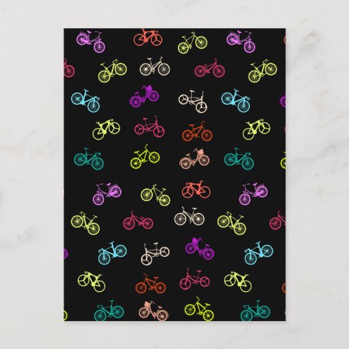 Bicycle pattern invitation postcard