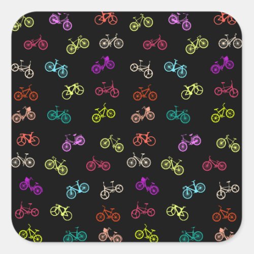 Bicycle pattern invitation square sticker