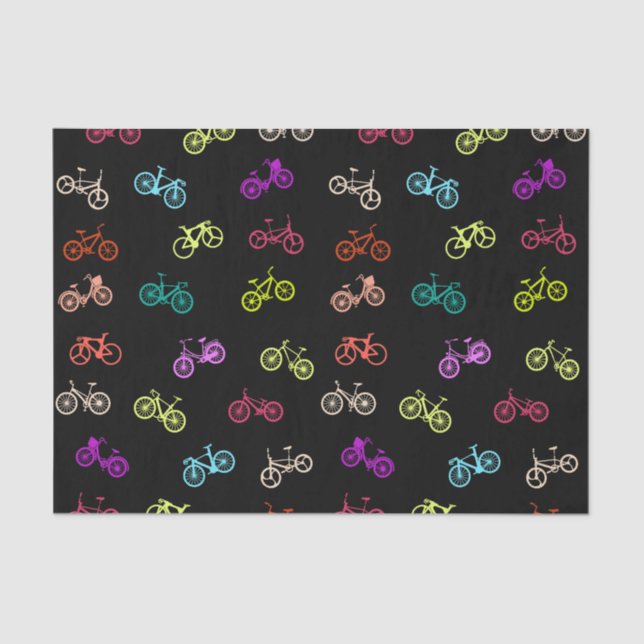 Bicycle pattern invitation tissue paper (Front)