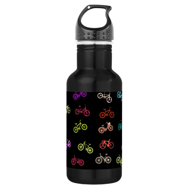 Bicycle pattern invitation tissue paper stainless steel water bottle (Front)