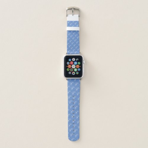 Bicycle Pattern White Periwinkle Apple Watch Band