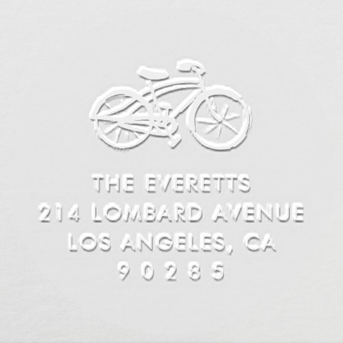 Bicycle Personalized Custom Return Address Embosser