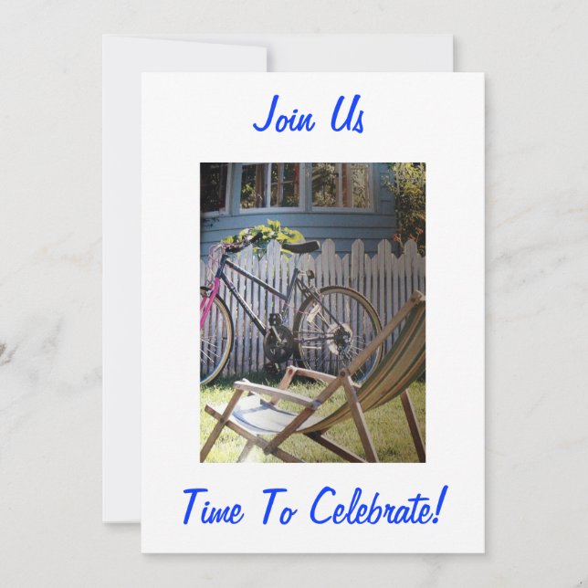 BICYCLE/PICKET FENCE "COME JOIN US" INVITATION (Front)