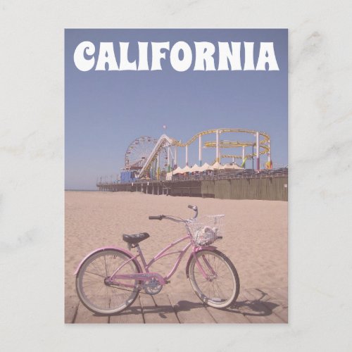 Bicycle Pier California Santa Monica Beach Travel Postcard