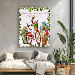 Bicycle Planters Centerpiece Outdoor Blooms Garden Poster