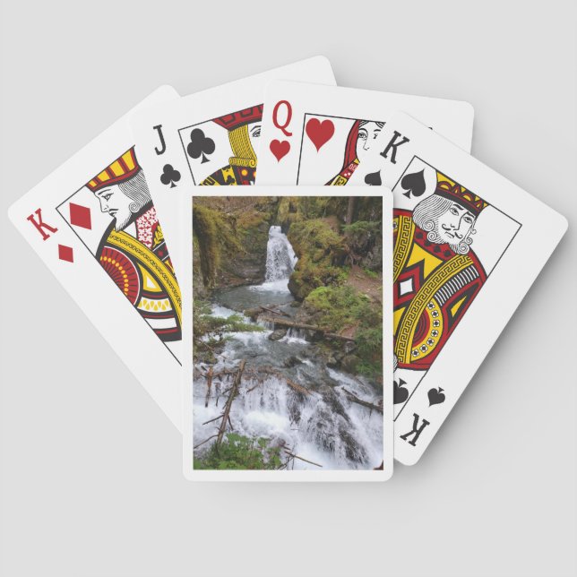 Bicycle playing cards with an Alaskan waterfall (Back)