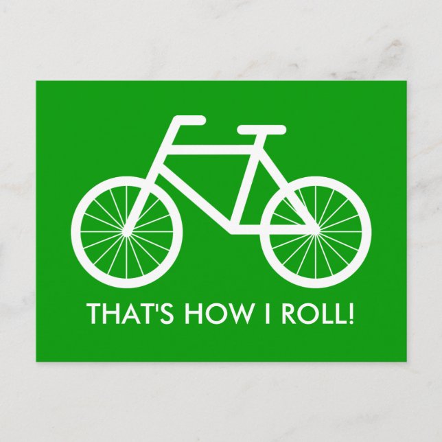 Bicycle postcards with quote | That's how i roll (Front)