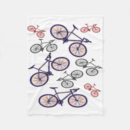 Bicycle Print Design Fleece Blanket