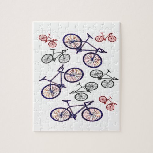 Bicycle Print Design Jigsaw Puzzle