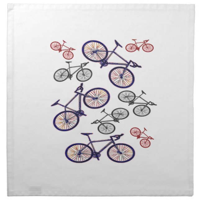 Bicycle Print Design Napkin (Front)