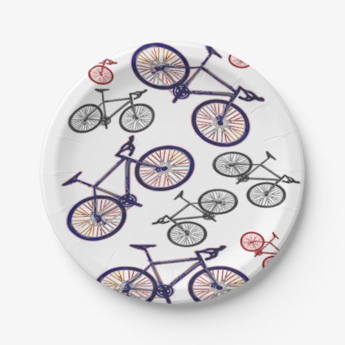 Bicycle Print Design Paper Plates