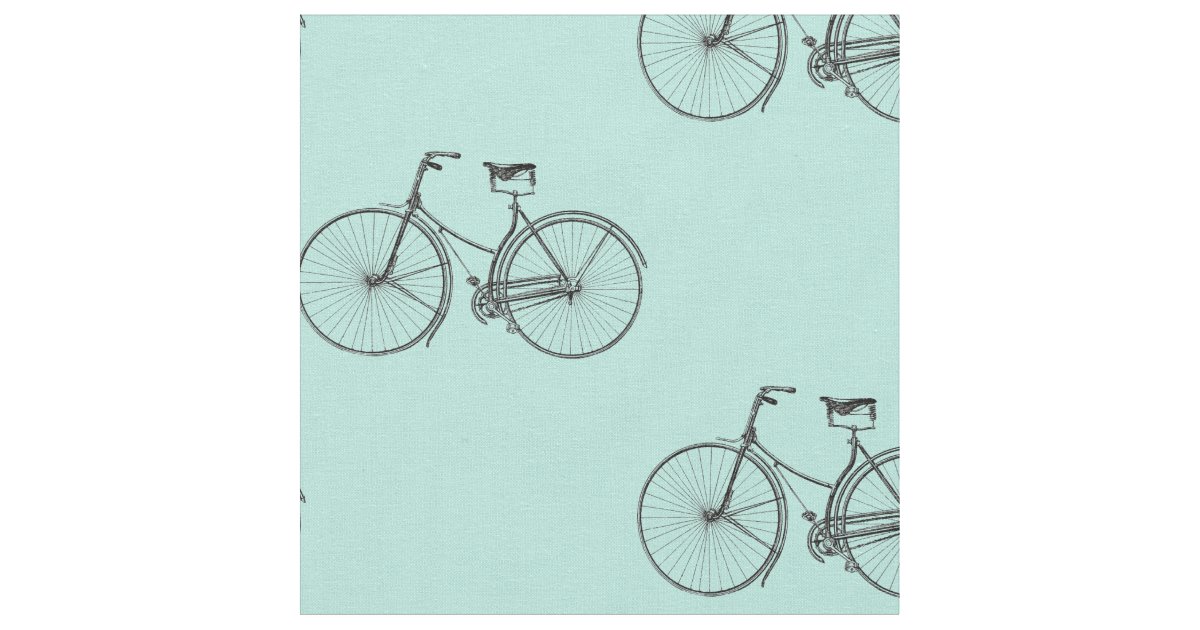 Bicycle Print Fabric | Zazzle