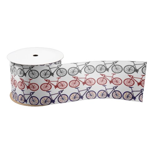 Bicycle Print Satin Ribbon