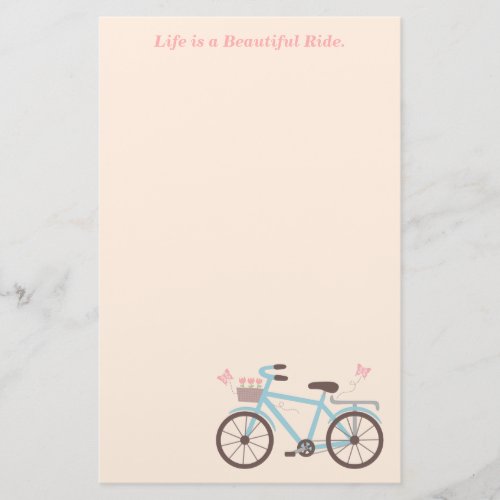 Bicycle Quote Life is A Beautiful Ride Stationery