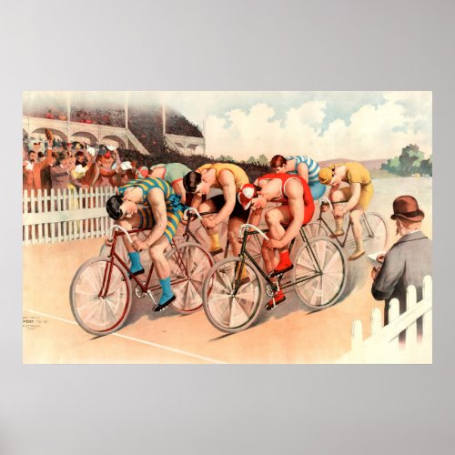 Bicycle Race 1895 Chromolithograph Poster