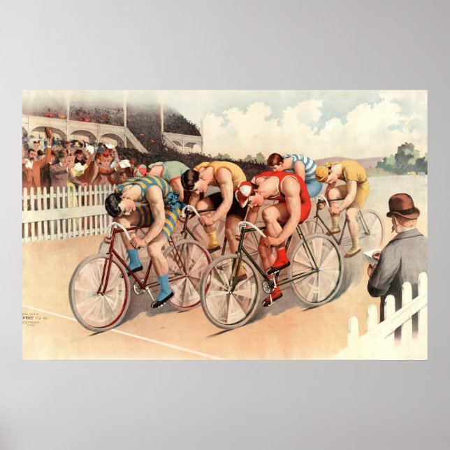Bicycle Race 1895 Chromolithograph Poster (Front)