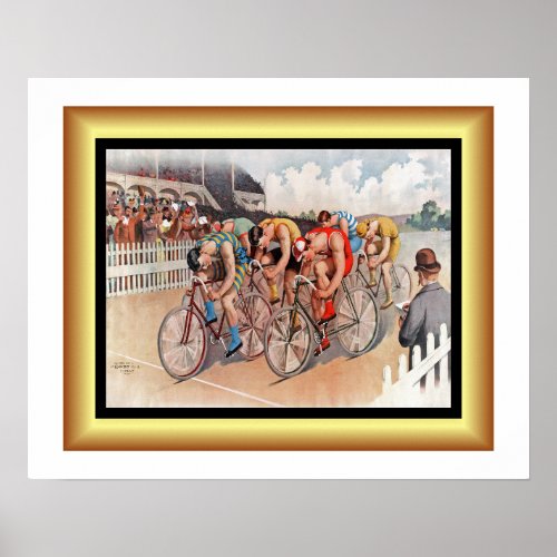 Bicycle Race  A Peloton Six Cyclists  Paris 1895 Poster