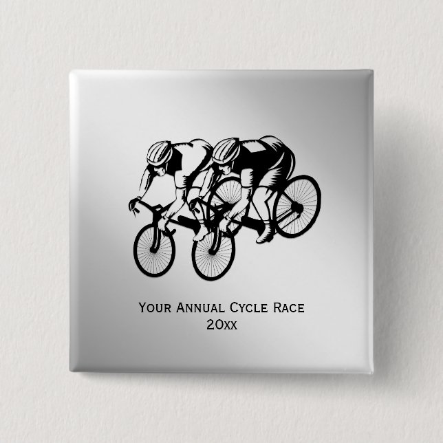 Bicycle Race Custom Text Button (Front)