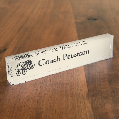 Bicycle Race Desk Name Plate